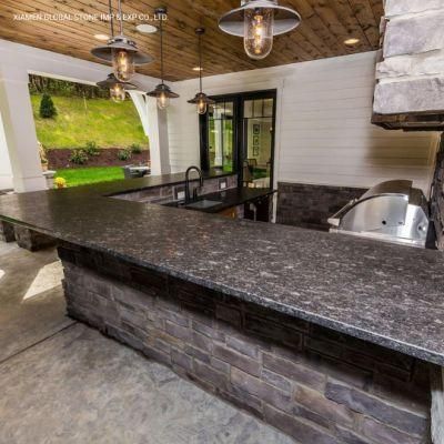 High Quality Natural Stone Quartzite/Marble Steel Grey Granite Leather Finished Kitchen Island Bathroom Counter Tops