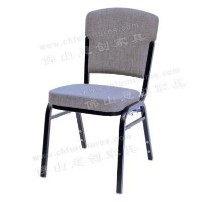 Modern Hotel Wedding Banquet VIP Training Aluminum Alloy Upholstered Backrest Dining Conference Chair with Flex Back