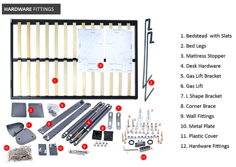 Custom/OEM/ODM Bedroom Bed Folding Bed Murphy Bed Wall Bed