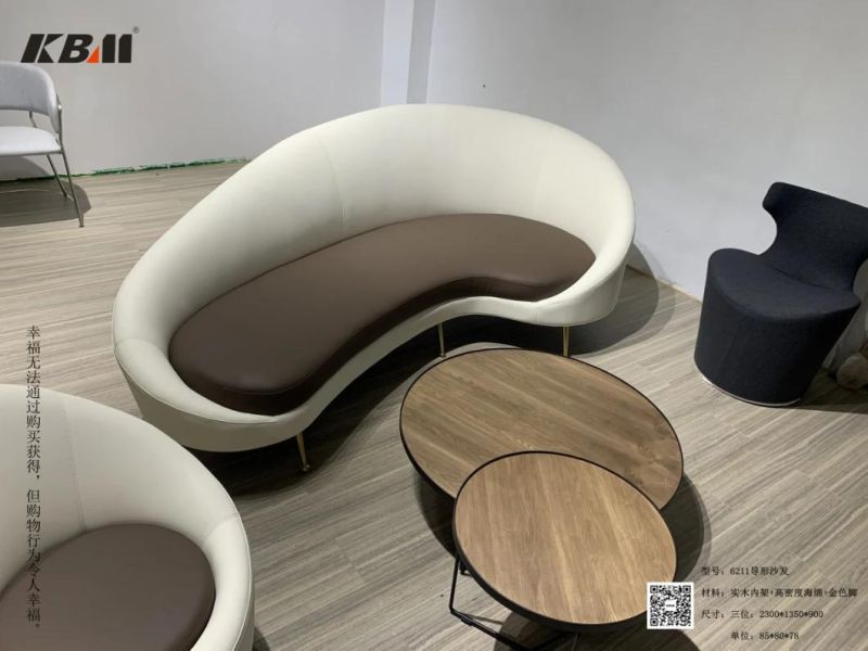 Modern Design Hotel Lobby Waiting Couch Crescent Moon Corner Sofa