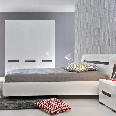 Hot Sale European Style Home Furniture White Glossy Bedroom Furniture Set
