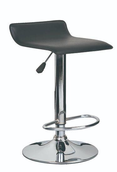 Black PVC Chrome Base Bar Stool