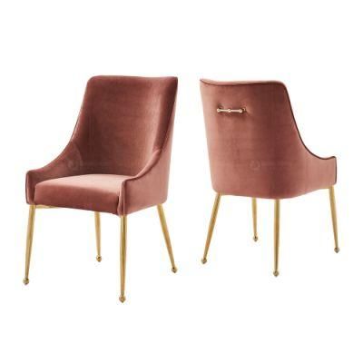 Factory Direct New Designed Gold Frame Upholstered Dining Chair