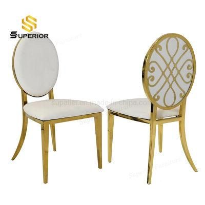 Luxury Wedding Event Round Back Golden Party Chairs Rental