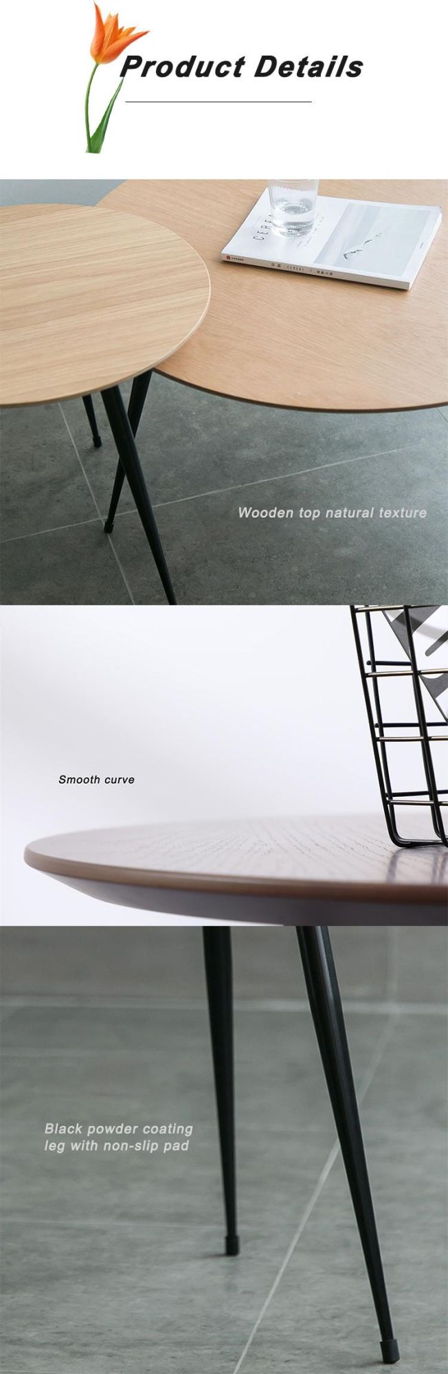 Modern Home Indoor Furniture Small House Table for Living Room Modern Round Cafe Table