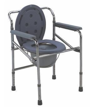 Foldable Steel Commode Toilet Chair with Backrest