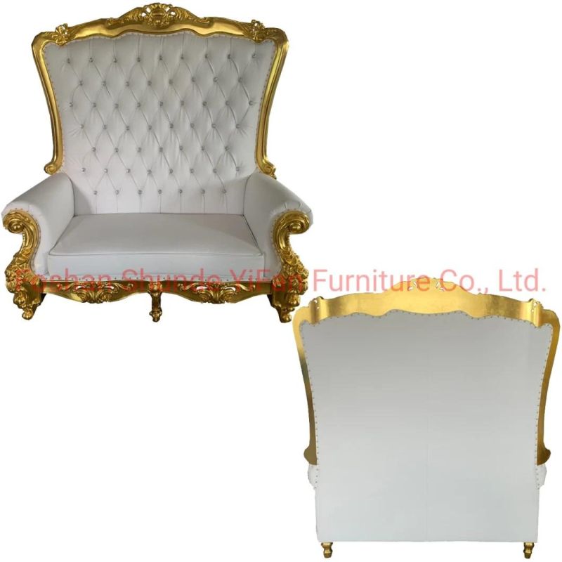 High Back Wedding Sofa Chairs for Bride and Groom in Optional Furnitures Color From Chinese Hotel Furniture Factory