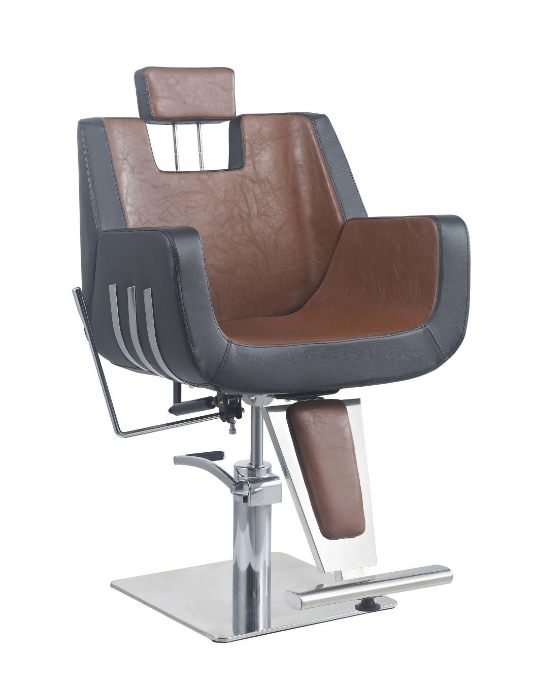 Hl- 1074 2021 Salon Barber Chair for Man or Woman with Stainless Steel Armrest and Aluminum Pedal