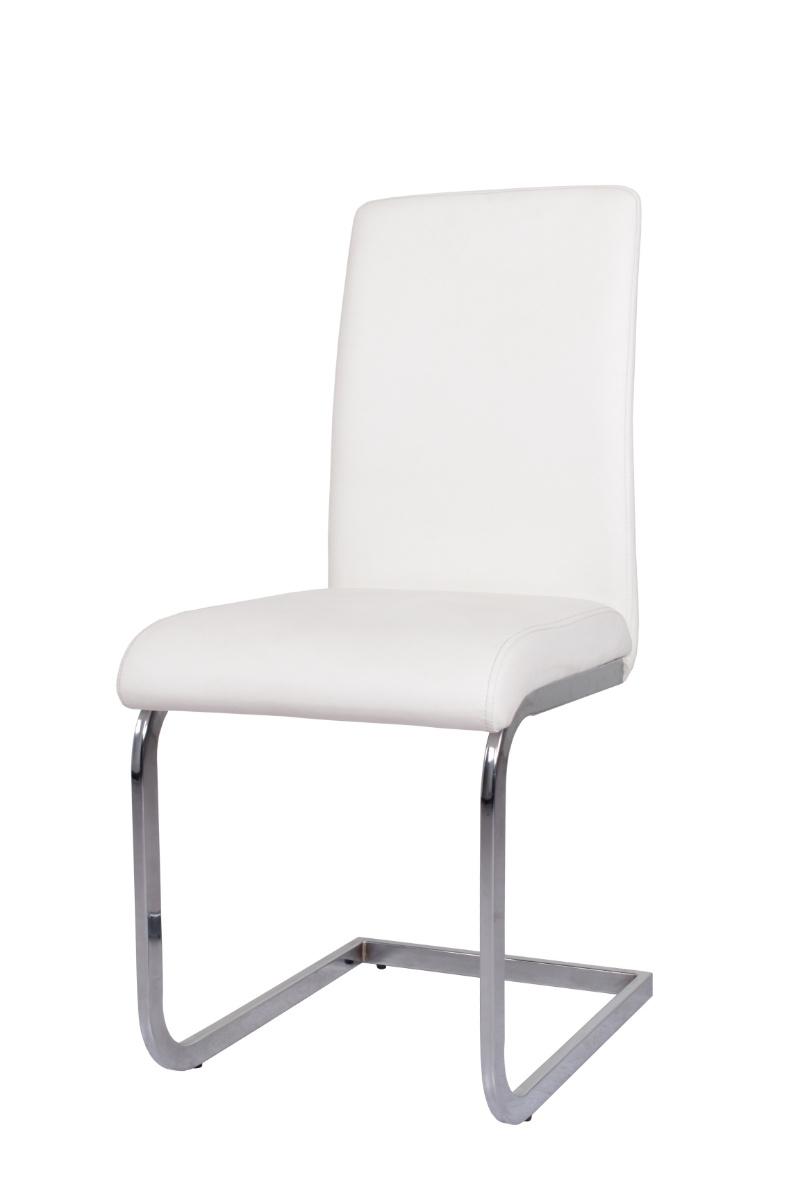 New Design Modern Dining Chair Denmark Style Dining Room PU Leather Chair with Chrome Plated Metal Legs