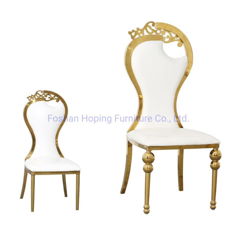 Modern Design Banquet Wedding Party Event Stainless Steel Metal Frame Armrest Dining Chair