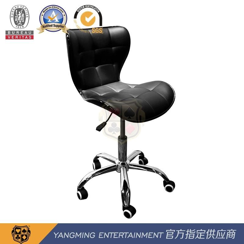 Baccarat Dragon Tiger Poker Table Customized Black Lifting Pulley Dealer Licensing Chair Ym-Dk03
