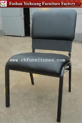 Factory Price Black Leather Metal Church Chair (YC-G61)