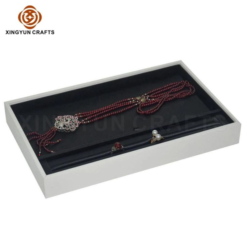 Wholesale Leather Earring Ring Necklace Bangles Showcase Set Jewelry Trays Display Stand for Luxury Shops