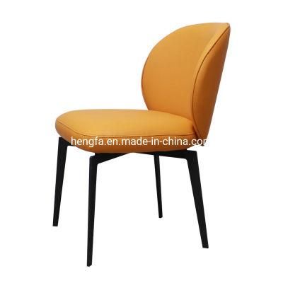 Modern Metal Furniture Living Room Leather Cushion Dining Chairs
