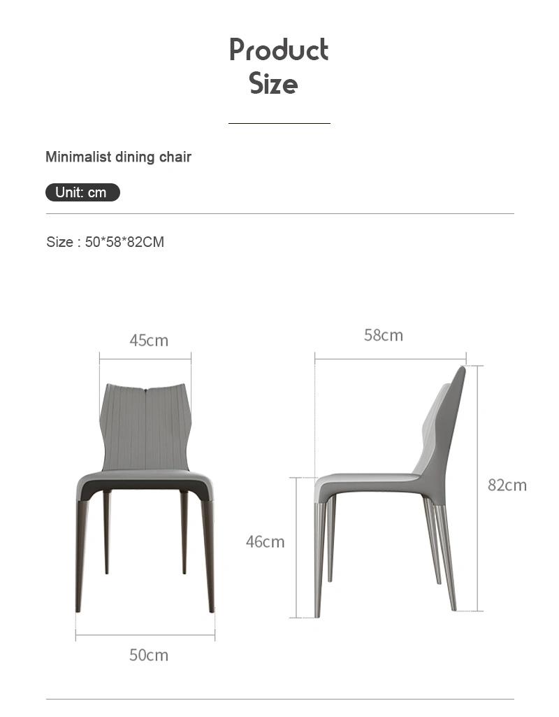 Modern Luxury Design Home Furniture Leather Metal Chair for Restaurant Room Dining Chairs