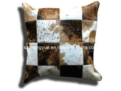 Natural Leather Cowhide Patch Cushions