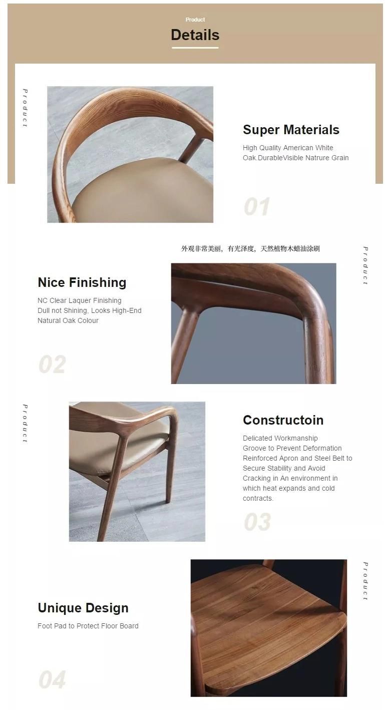 Furniture Modern Furniture Table Home Furniture Wooden Furniture Restaurant Furniture Wooden Frame Arm Dining Chair with Leather Padded Seat