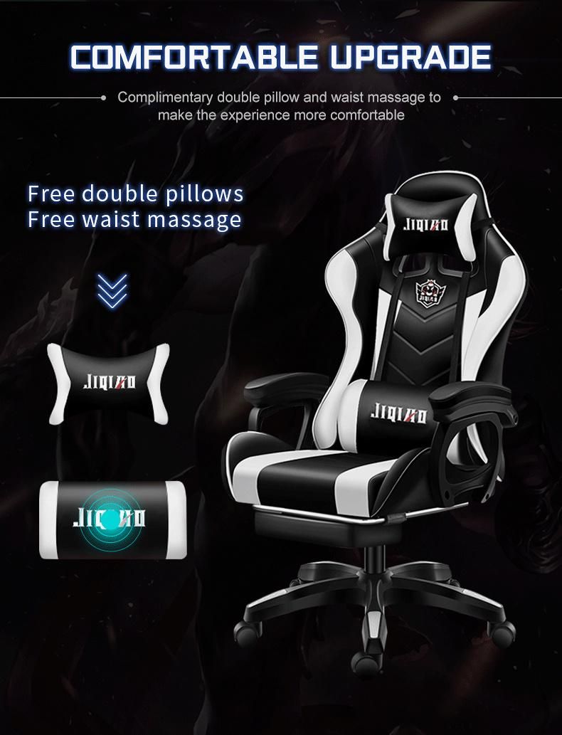 Factory Wholesale Cheap RGB Comfortable Massage Footrest Computer Ergonomic Leather Silla Gamer Office PC Racing Gaming Chair