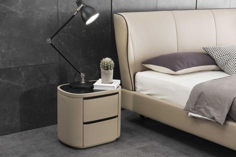 Gainsville Modern Double Customized Home Furniture Leather Bed in Bedroom Furniture
