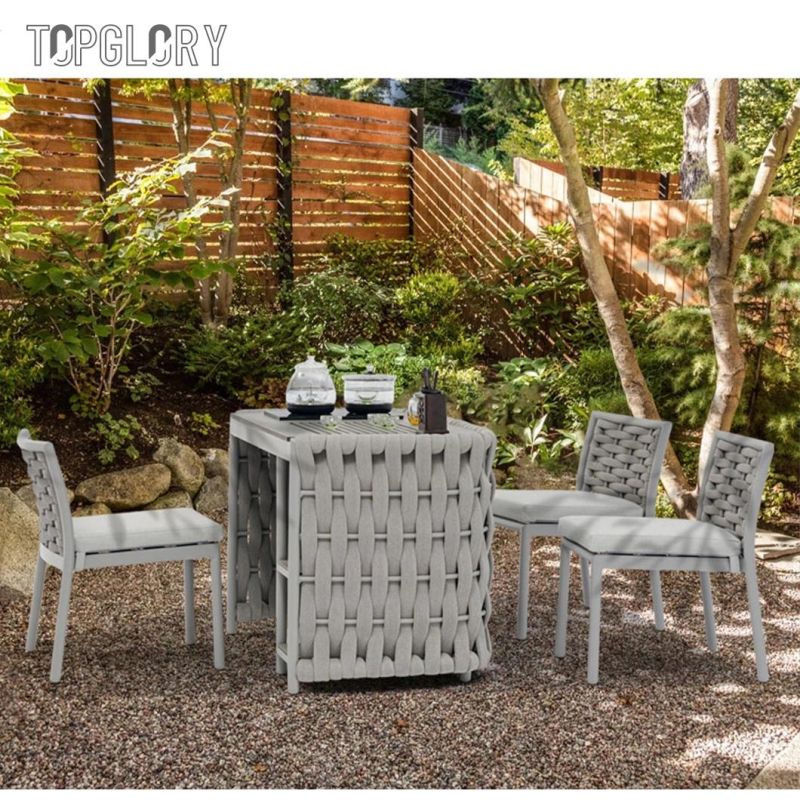 2022 Latest Fashion Weave Aluminum Frame Outdoor Table and Chair Set
