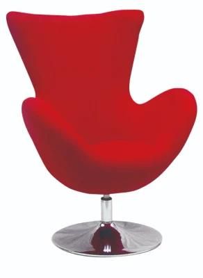 Red Flannelette Big Chrome Base Bar Stool