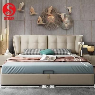 Furniture Supplier Sells Modern Luxury Double Bed Frame Bedroom Wooden Bed