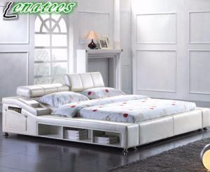 A527 New Collection Modern Leather Bed with Side Drawer