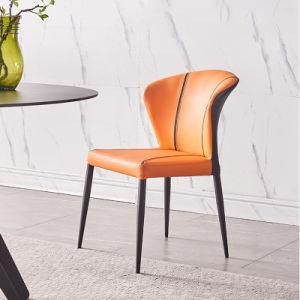 Wholesale Modern Home Furmiture Metal Legs Synthetic Leather Dining Chairs