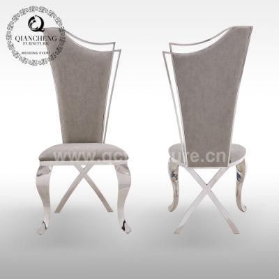 Cheap Wholesale Stainless Steel Cross Leg Restaurant Dining Chair