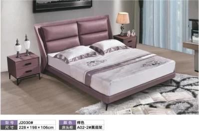 New Chinese Simplicity Bedroom Furniture Upholstered King Size Leather Double Wall Bed