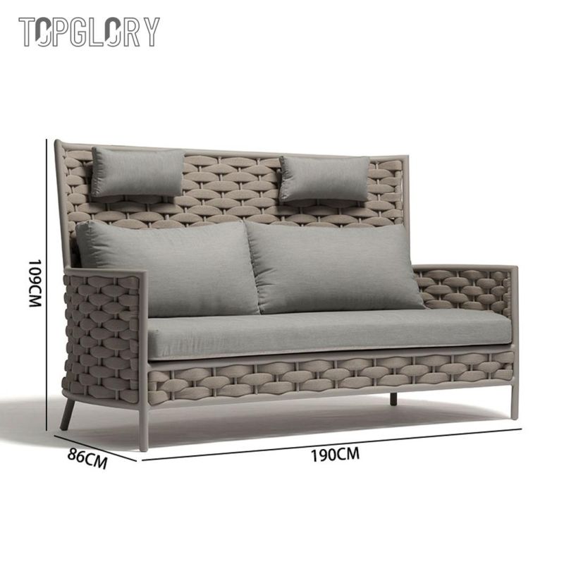 Aluminum Frame Woven Rope Round Sofa Set High Quality New Arrival Leisure Garden Patio Outdoor Chair