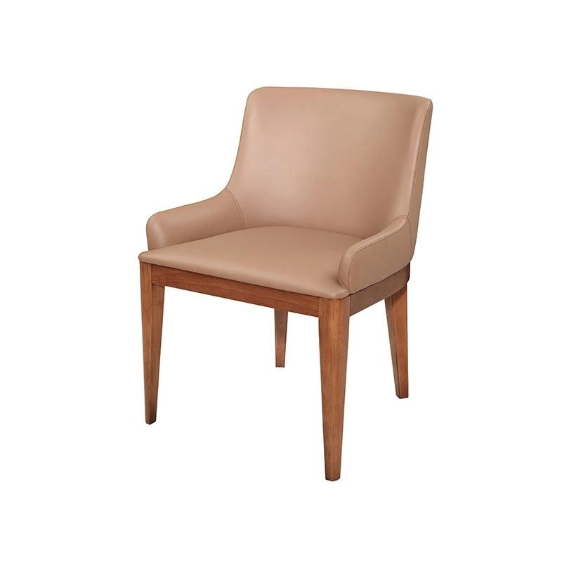 High Quality Hotel Home Furniture Dining Room Restaurant Solid Wood Leg Leather PU Velvet Modern Dining Chair