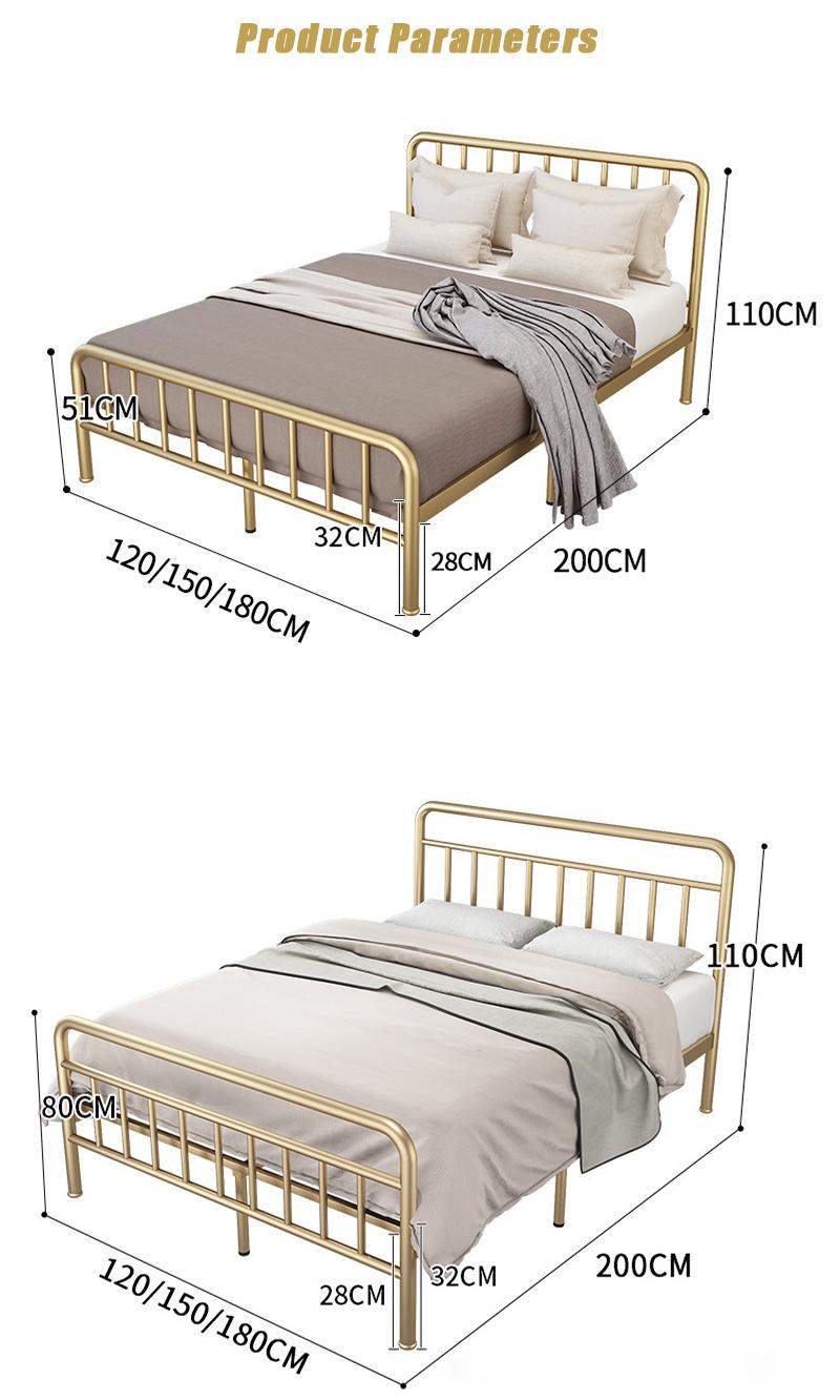 Hotel Metal Bed Simple Single King and Queen Size Steel Bunk Bed for Hotel and Hostel and Bedroom