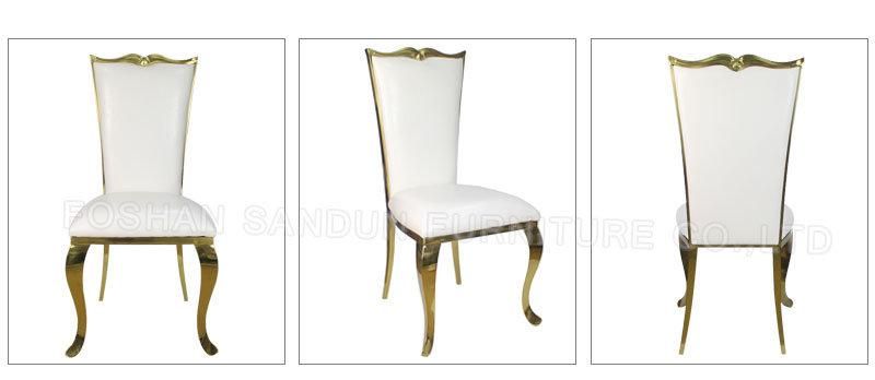 Good Quality PU Leather Gold Frame Metal Stainless Steel Furniture for Dining