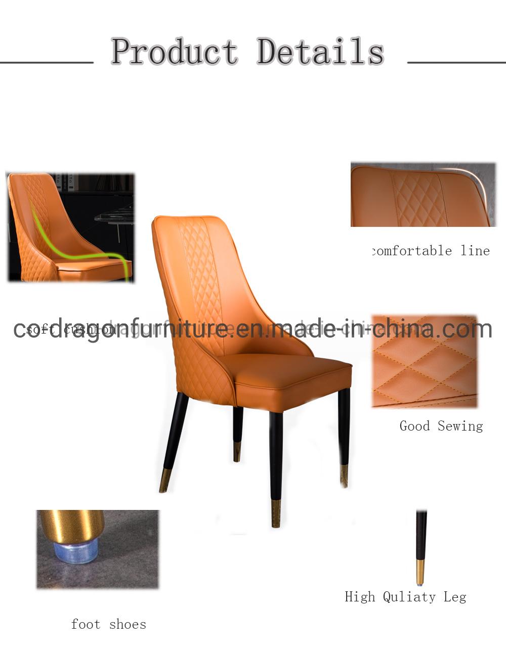 Modern Metal Wood Wholesale Leather Dining Chair for Home Furniture