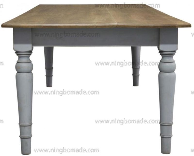 Antique Nordic Classic Furniture Brown and Grey Base Solid Wood Dining Table