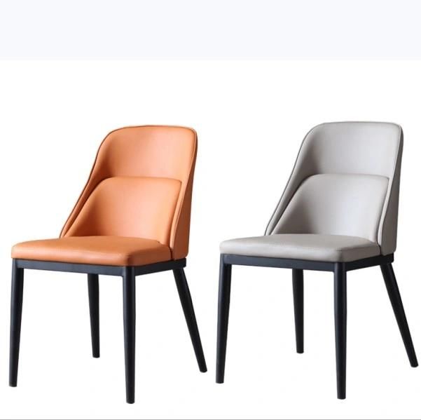 Modern Luxury Restaurant Cafe Furniture Metal Leather Dining Chairs