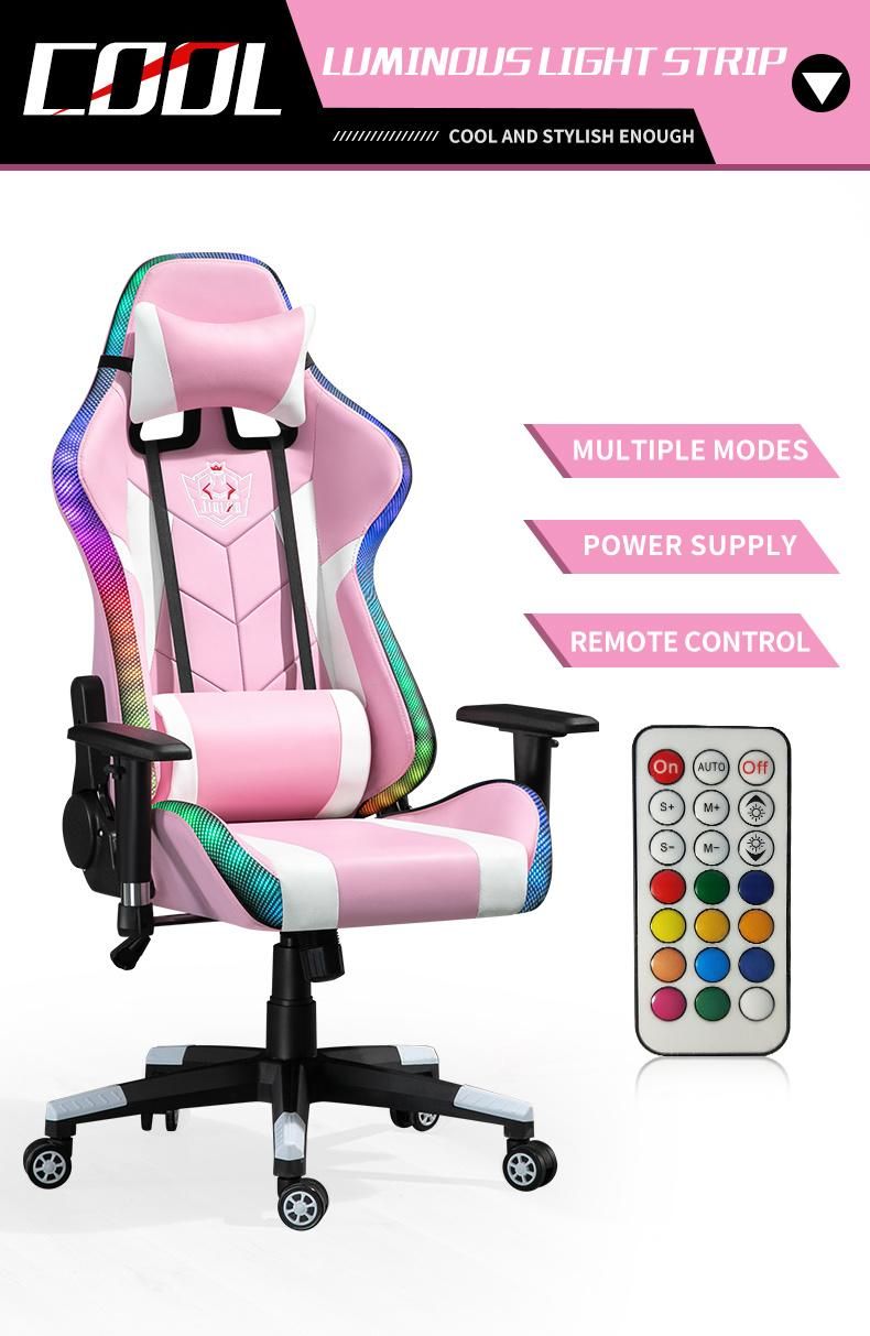 High Quality Comfortable Leather Swivel Computer Racing Chair LED Gaming Chair