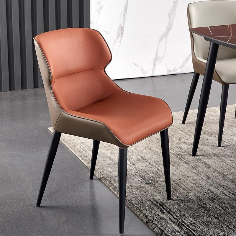 Modern China Wholesale Living Room Dinner Furniture Leather Steel Restaurant Dining Chairs