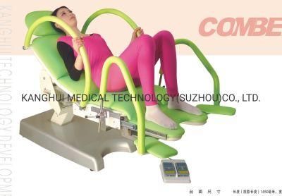 Hot Sale Simple Two Motor Foot Control Adjusted Medical Clinic Gynecology Chair with Head Board