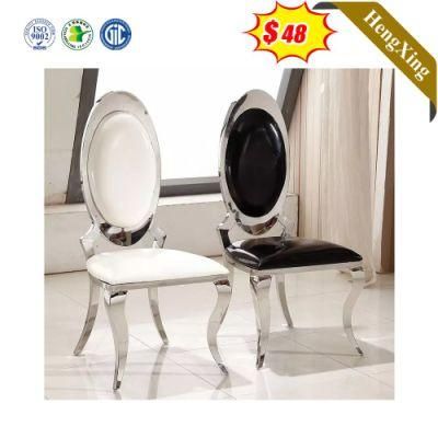 Light Luxury Modern Leisure Restaurant Furniture Leather Dining Chair with Metal Legs