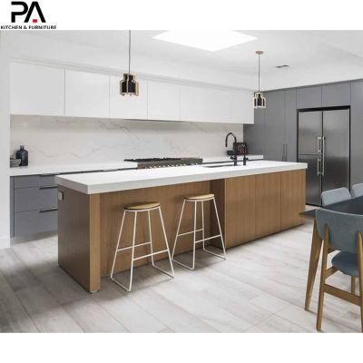 Wholesale Popular Design New Concept 2 Tone Gray Melamine Modular Luxury Modern Kitchen Cabinets