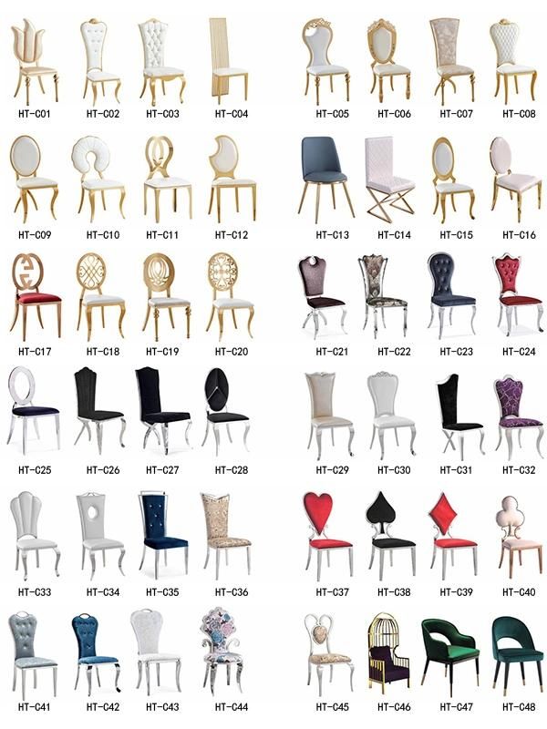 20 Year New Stainless Steel Pattern Flower Back Banquet Chameleon Wedding Dining Chairs  Hardware Table Chairs Sofa Chair Luxury China Banquet Accent Chairs