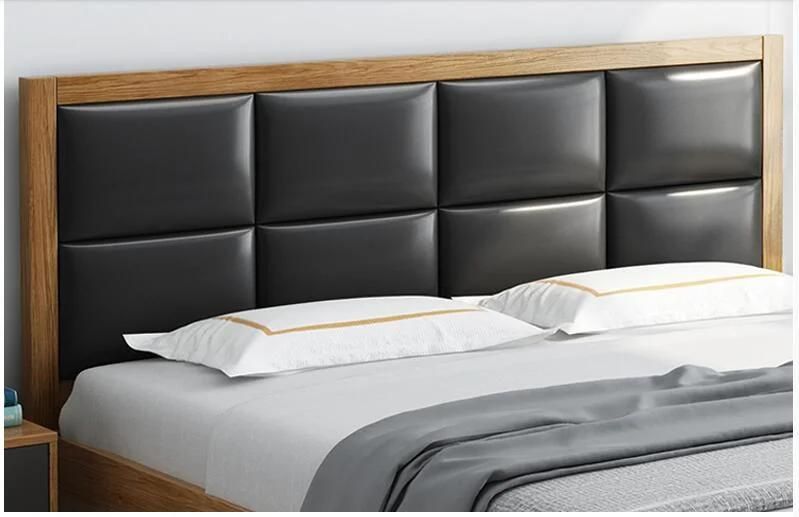 Japanese Living Room King Size Bed Lighted Wood Platform Bed Bedroom Furniture Sets