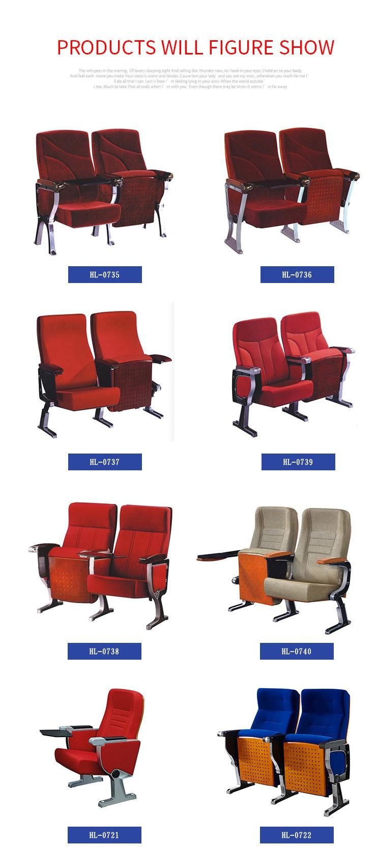 Red Color Auditorium Chair Conference Furniture Lecture University Hall Seating Chair