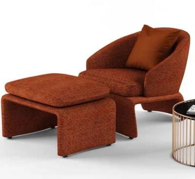 New Design Plywood Shell Soft Fabric Lounge Chair with Ottoman