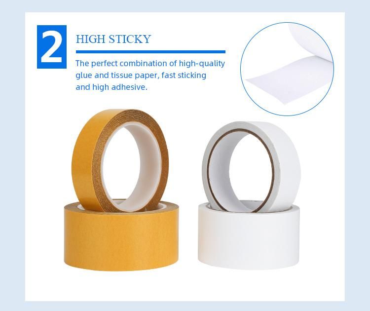 Strong Adhesion OPP Permanent Double Sided Adhesive Bag Sealing Tape