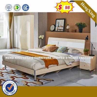 Let-Ti Click Memory Genuine Leather Wooden Bed (HX-8NR0835)