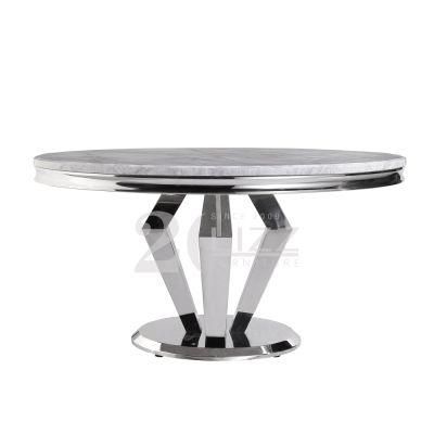 Latest New Stylish Modern Living Room Home Furniture European Diamond Shape Metal Leg Dining Room Table