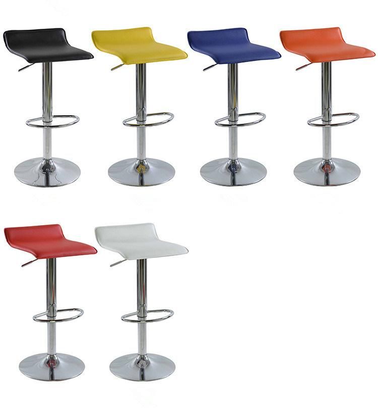 Rotating High Bar Chair with Foot Rest Europe Style Cheap Faux Leather Adjustable Bar Stool